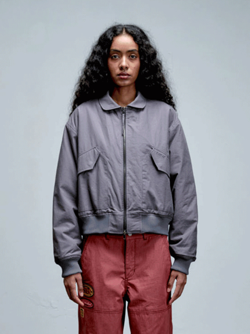 Washed Bomber Jacket Purple
