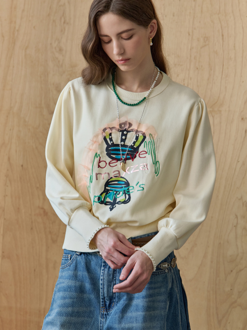 Свитшот с вышивкой Crown Applique