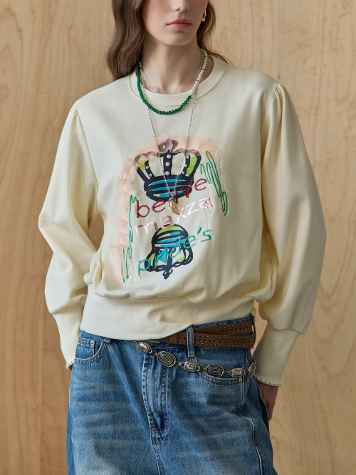 Свитшот с вышивкой Crown Applique