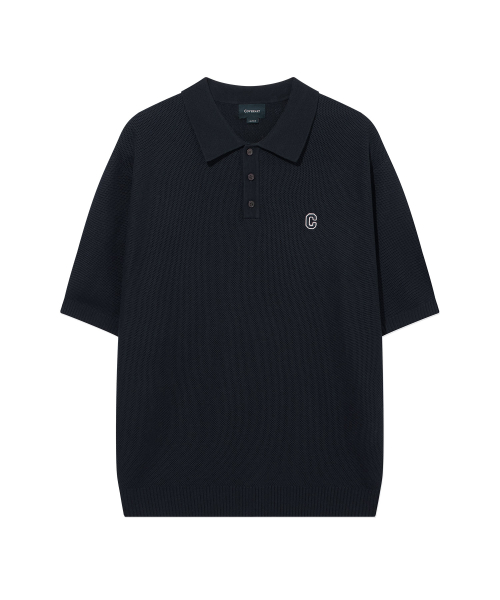 C Logo Collar Half Knit Dark Navy thumbnail 2
