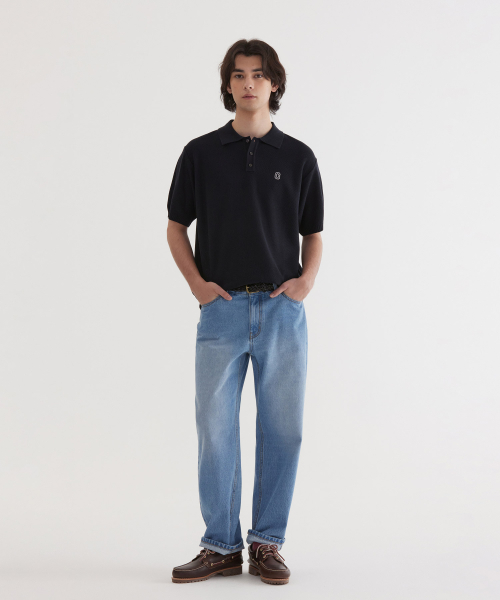 C Logo Collar Half Knit Dark Navy thumbnail 4