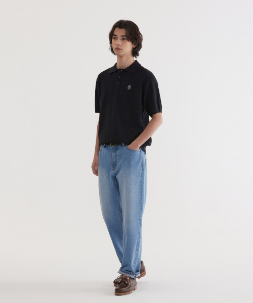 C Logo Collar Half Knit Dark Navy thumbnail 5