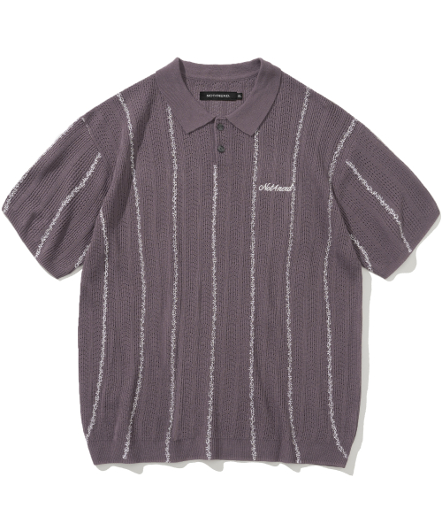 Ashen Dawn Stripe Short Sleeve Knit - Purple