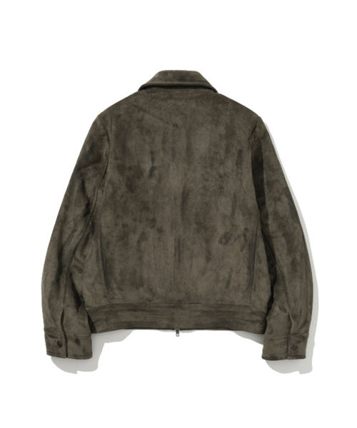 Suede Pocket Rider Jacket Khaki