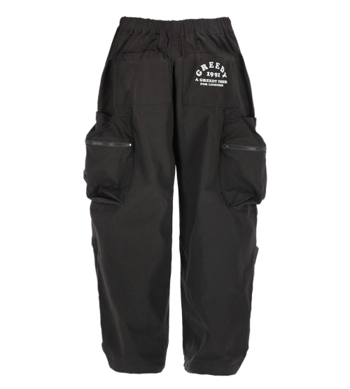 Брюки баллоны Grid Chino с карманами (Black)