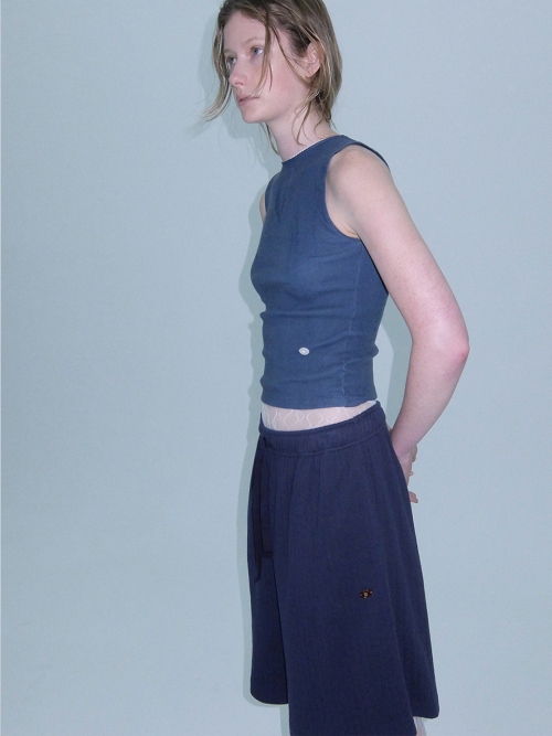 Топ с кружевом Pigment Dying_Washed Navy