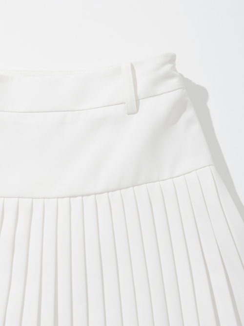 Женская плиссированная юбка с объемной вышивкой [WHITE]