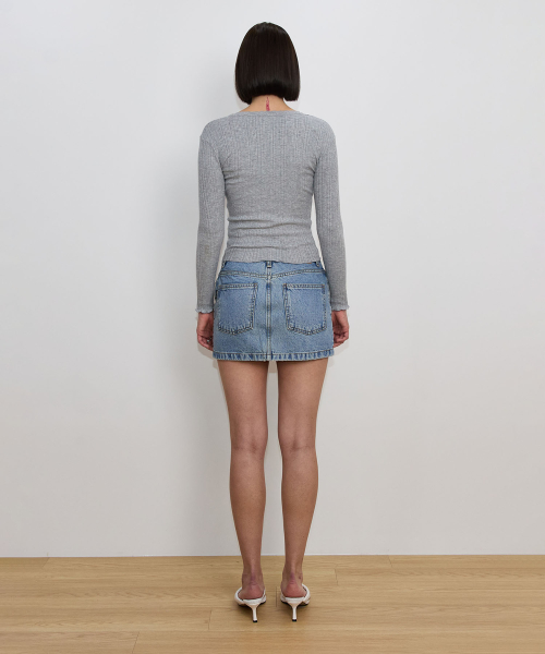 Кружевной кардиган в рубчик Grey