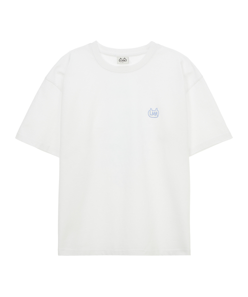 LMR Symbol Embroidery Logo Drawing T-Shirt WHITE