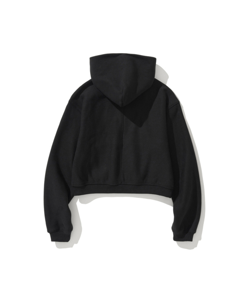 Oversized Sweat Hoodie Zip-Up Black