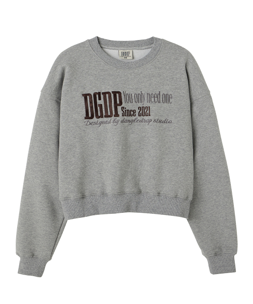Кроп-свитшот с вышивкой DGDP YOU NEED, Melange Gray