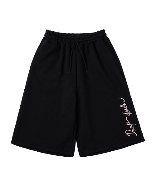 Шорты-бермуды DGDP Side Lettering Sweat Black