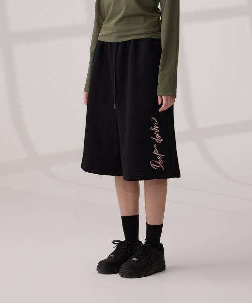 Шорты-бермуды DGDP Side Lettering Sweat Black