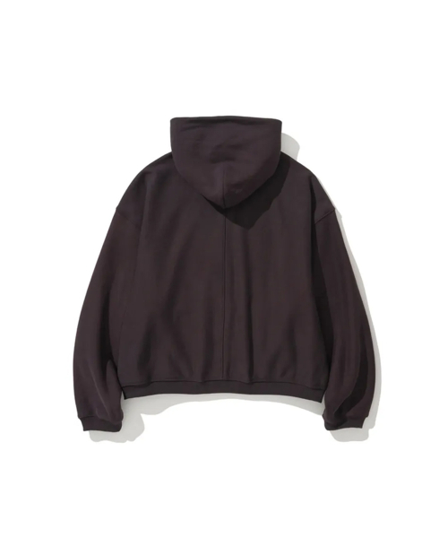 Men Oversized Sweat Hoodie Zip-Up Brown