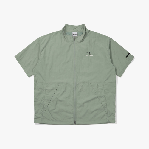 Легкая куртка на молнии с коротким рукавом KHAKI