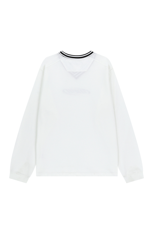STRIPE V NECK L/S [WHITE]
