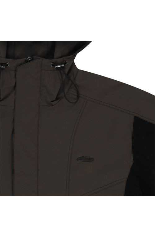 PANELED WINDBREAKER [BROWN]