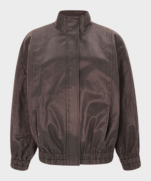 Vintage leather blouson (brown)