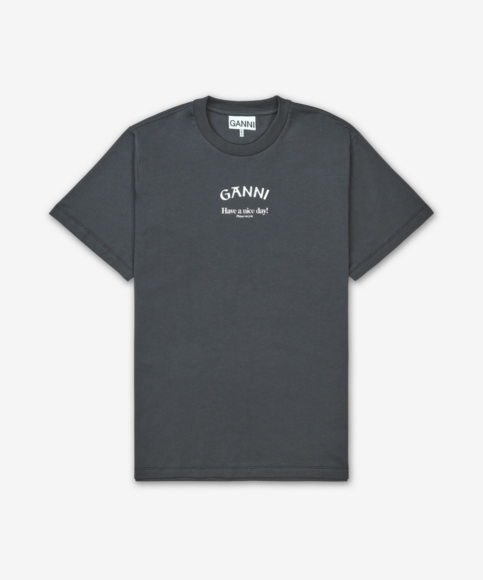 MUSINSA | GANNI Basic Jersey Gani Relaxed Fit Short Sleeve T-Shirt