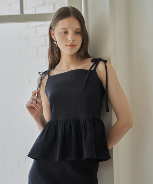 BON BON SLEEVELESS BLOUSE_BK