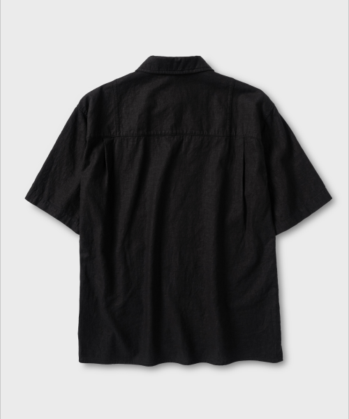 WASHING LINEN HS SHIRTS_BLACK