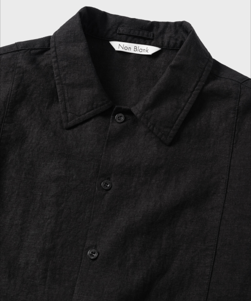 WASHING LINEN HS SHIRTS_BLACK