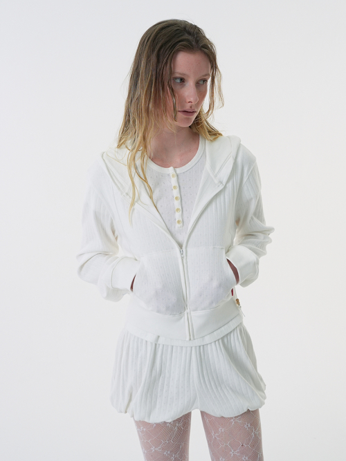 Зип-худи Pointelle Milk White