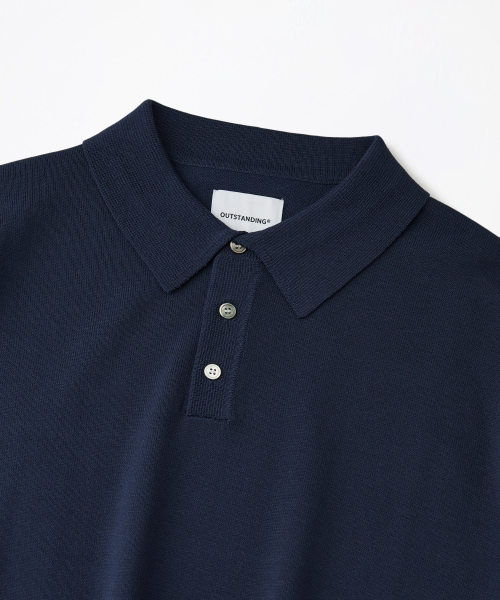 HS KNIT COLLAR SHIRT_NAVY