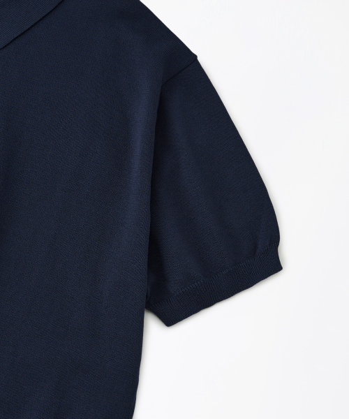 HS KNIT COLLAR SHIRT_NAVY