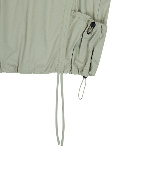 Нейлоновый анорак-худи кроп (Light Khaki)