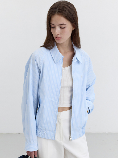 UNISEX SUMMER HARRINGTON JACKET_UDJU5B122_SOFT BLUE STRIPE