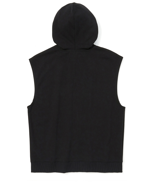 PALM TREE HOOD VEST BLACK