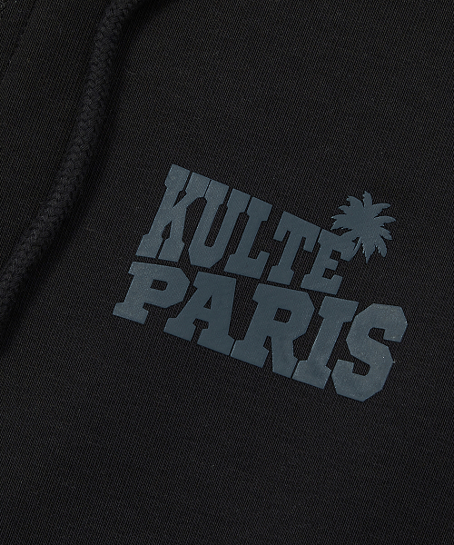 PALM TREE HOOD VEST BLACK