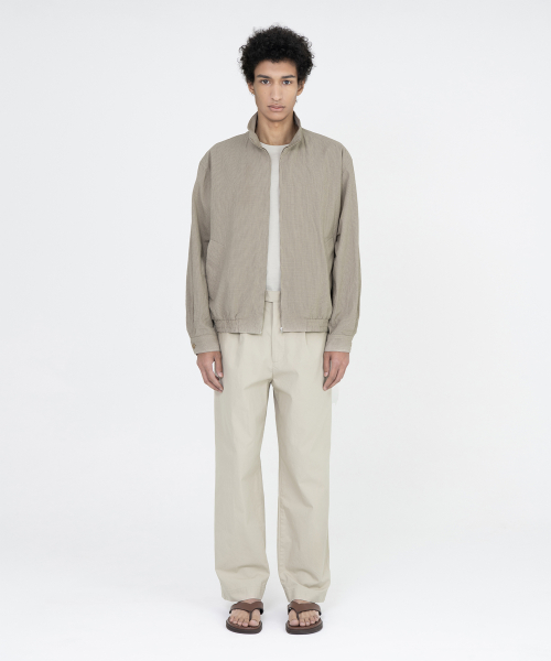 Бомбер из органического хлопка со стойкой, Beige клетка