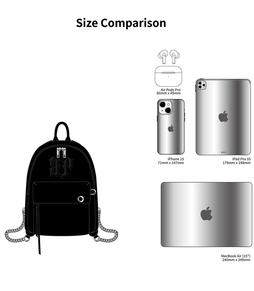 MUSINSA | BLACK PURPLE Shadow Chain Mini Backpack _Black