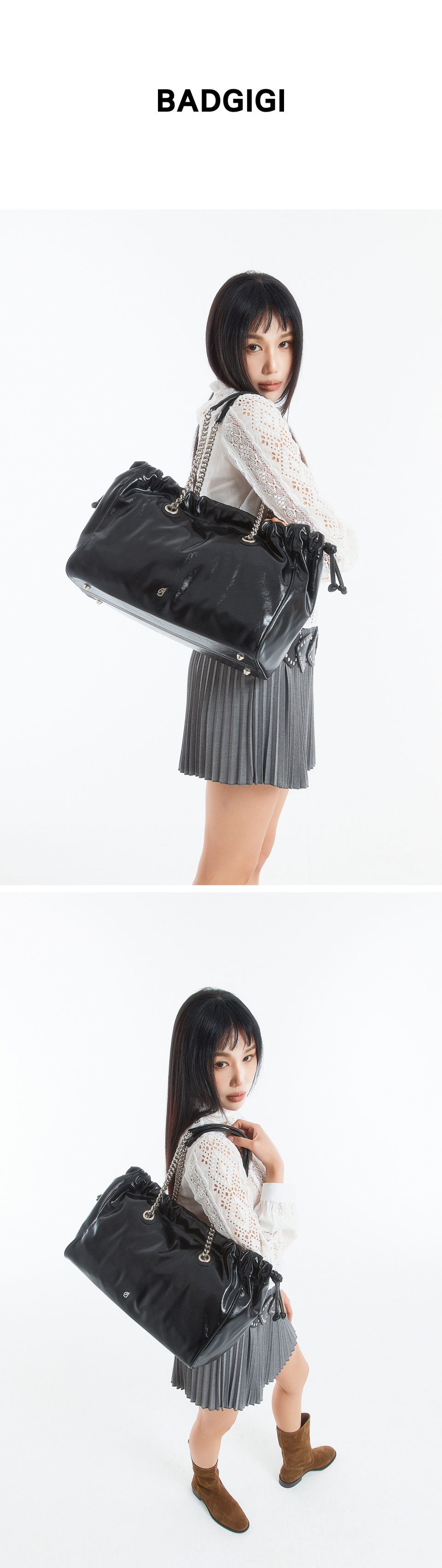 ★送料・関税込★BADGIGI★CH. TRAWSTRING BAG★バッグ★ MUSINSA | BADGIGI Chain Trowstring Bag Black