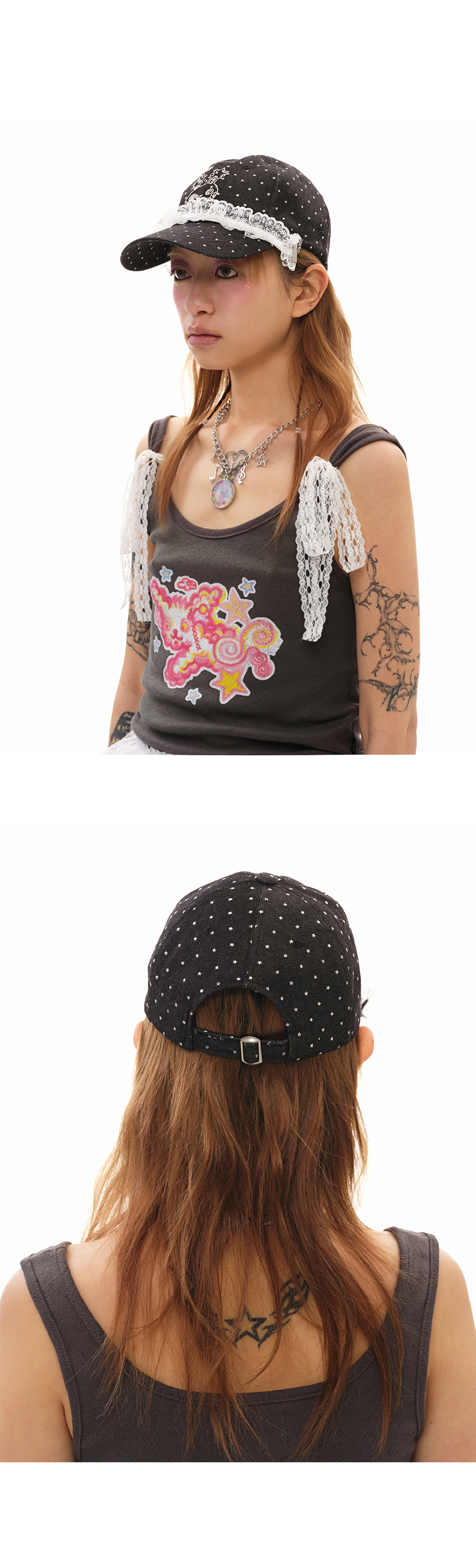 [YOUTHBATH] YBX SOUP Loli bunny Lace ball Cap/追跡付 MUSINSA | YOUTHBATH YBX SOUP Loli bunny Lace ball Cap_black