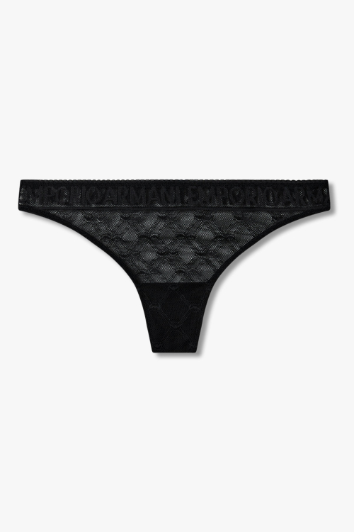 EMPORIO ARMANI UNDERWEAR Женские сетчатые трусики бразилиана Black 0825111510