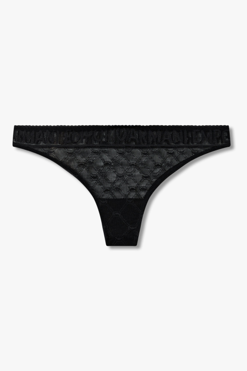 EMPORIO ARMANI UNDERWEAR Женские сетчатые трусики бразилиана Black 0825111510