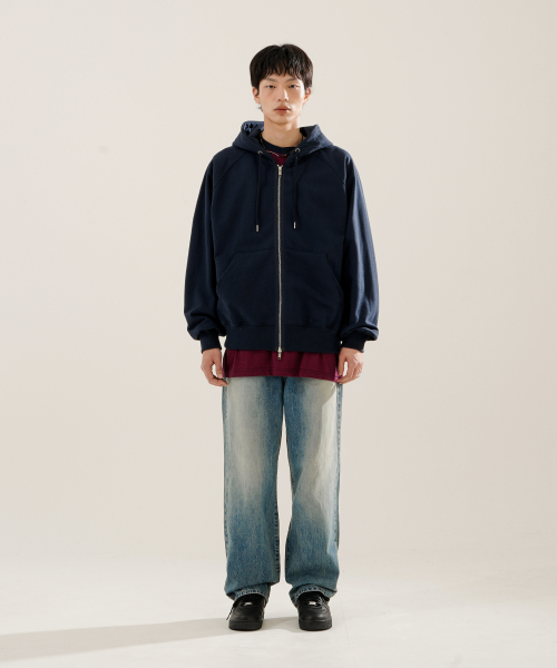 Худи на молнии Luna Raglan Balloon Navy KJHD2613
