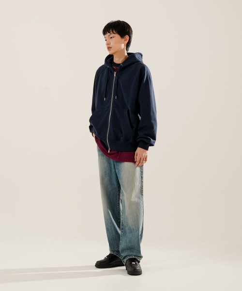 Худи на молнии Luna Raglan Balloon Navy KJHD2613