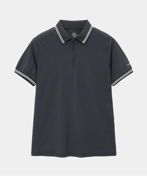 QUARTER ZIPUP POLO CHARCOAL