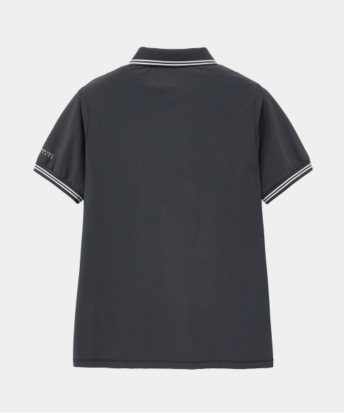 QUARTER ZIPUP POLO CHARCOAL
