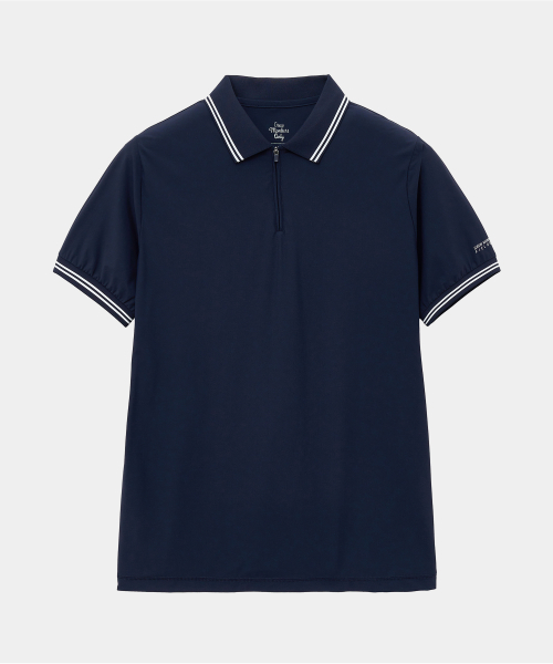 QUARTER ZIPUP POLO NAVY