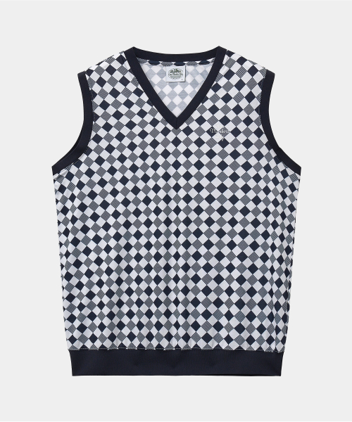 RESORT PRINT VEST CHECKER