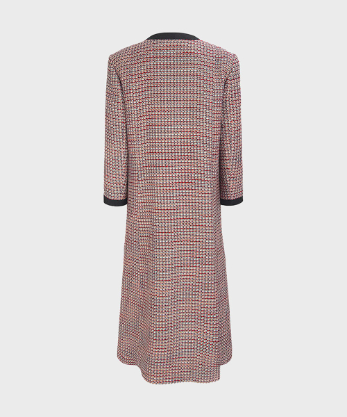 V tweed coat(red)
