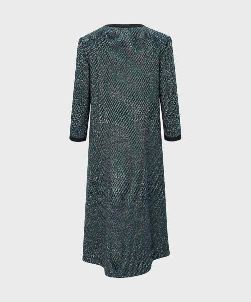 V tweed coat(green)