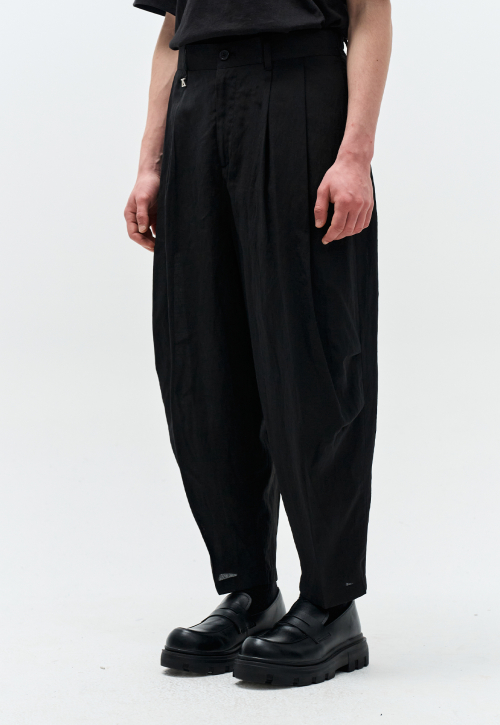 Льняные свободные брюки Black ZH3PT351BK