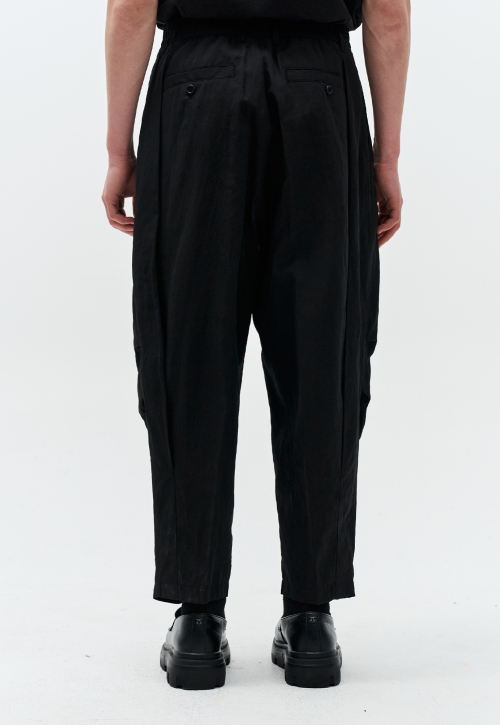 Льняные свободные брюки Black ZH3PT351BK