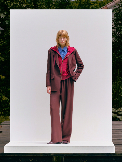 WIDE LONG BANDING PANTS_WINE